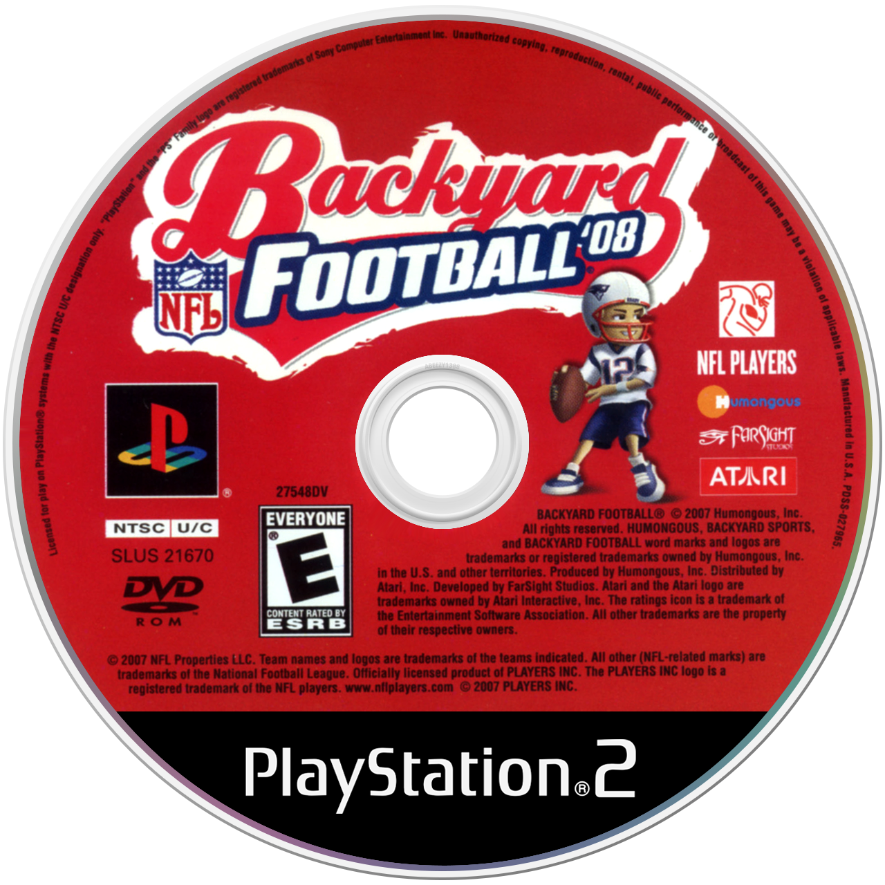 Backyard Football 08 back cover for Playstation 2